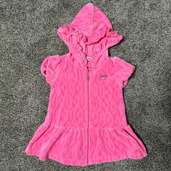 Juicy Couture Pink Hooded Terry Cover Up Dress - Picture 2 of 3